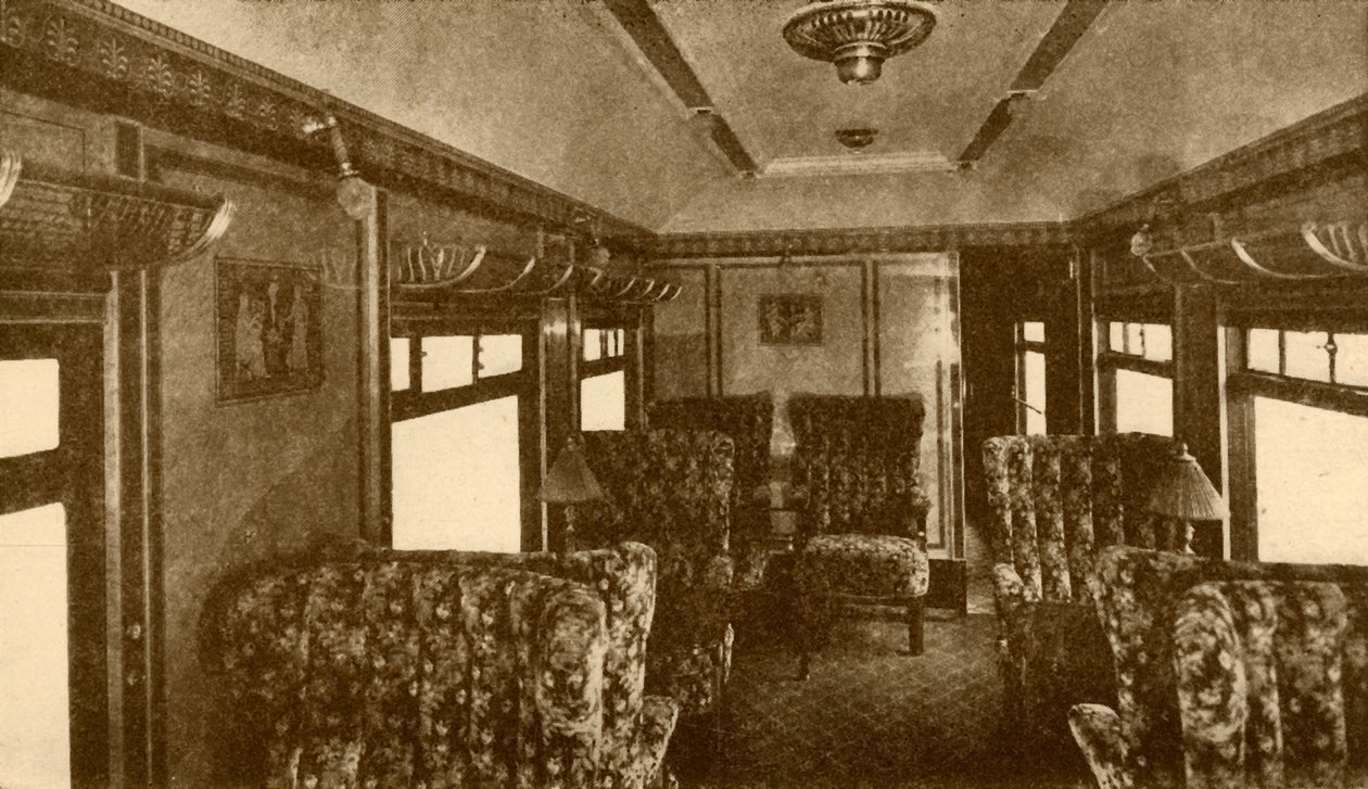 Interior do carro Pullman, Marjorie, Southern Railway, 1930. de Unbekannt
