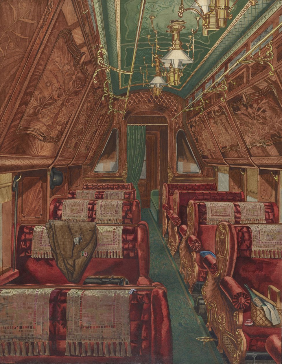 Interior do Pullman Coach, 1888, 19351942. de Unbekannt