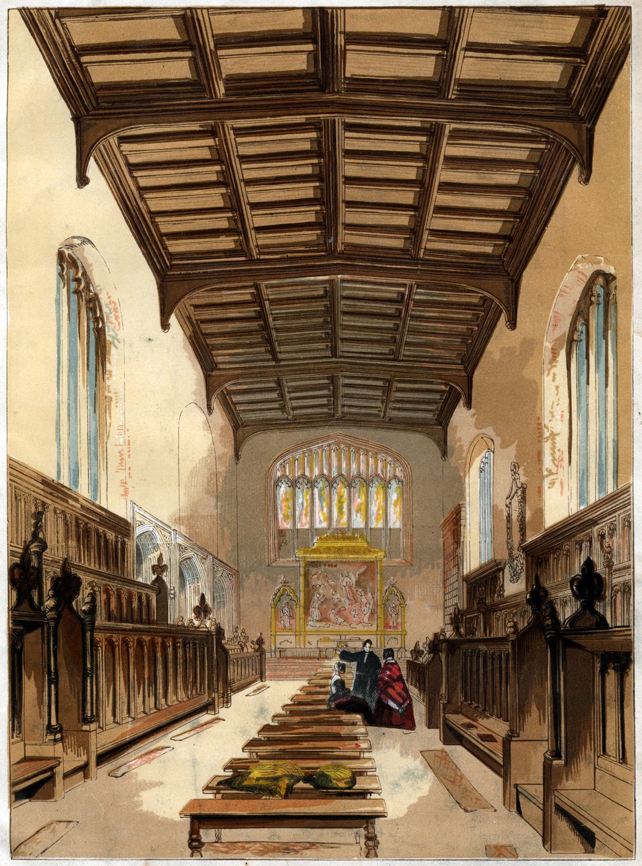 Interior da capela da faculdade de St Johns, Cambridge, Cambridgeshire de Unbekannt