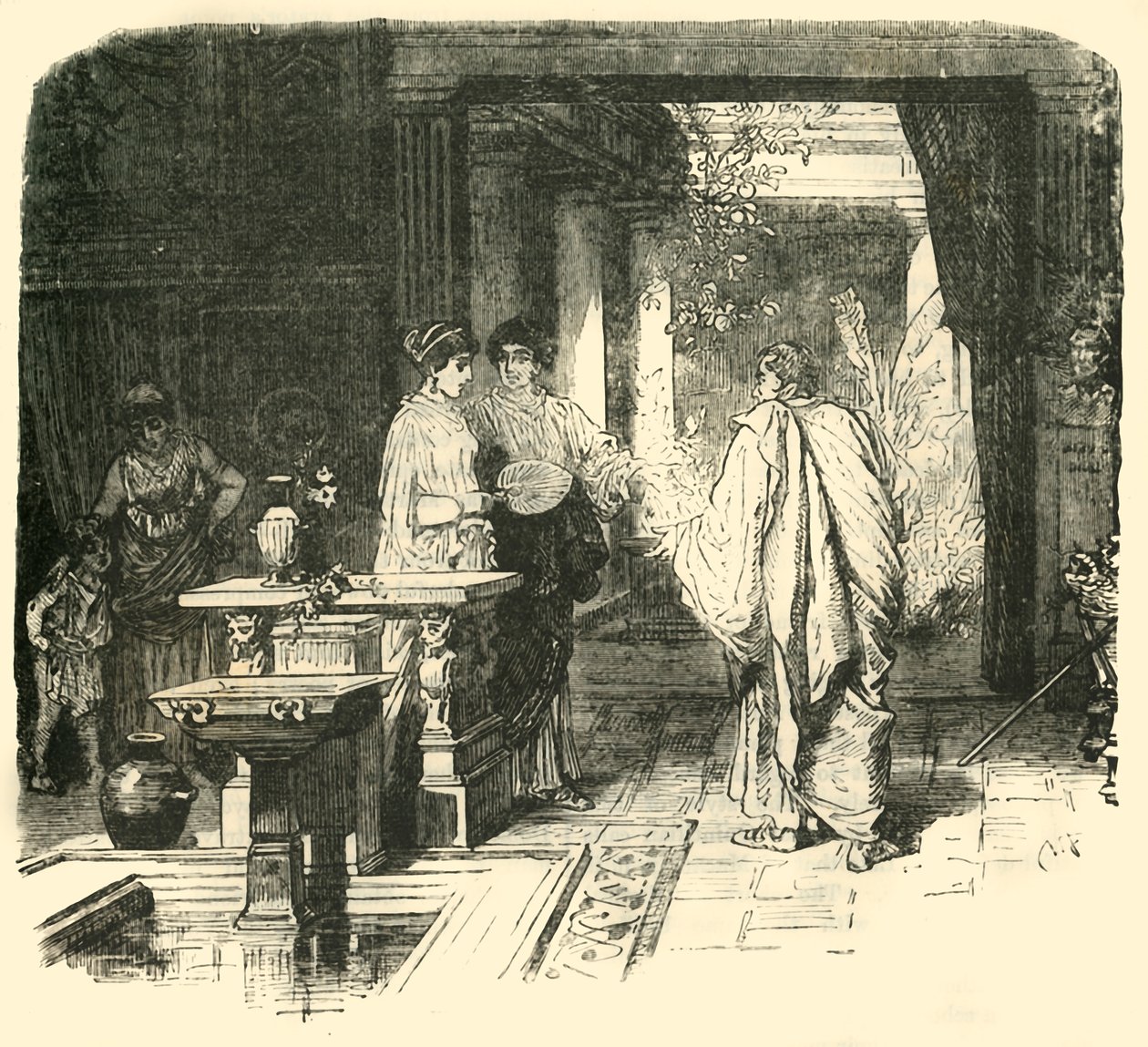 Interior de uma casa romana, 1890. de Unbekannt