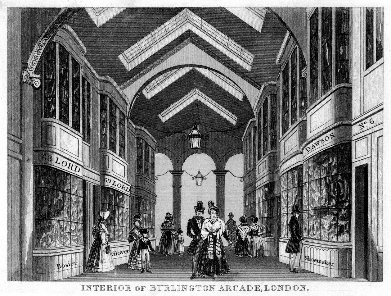 Interior da Arcada Burlington, Westminster, Londres, século XIX de Unbekannt