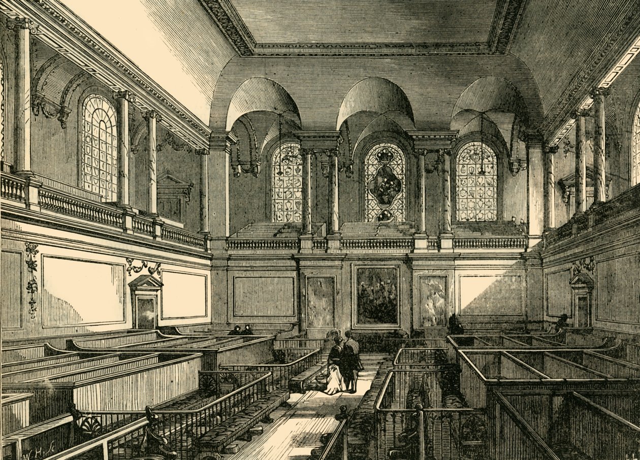 Interior da Capela do Hospital Fundador, c1876. de Unbekannt