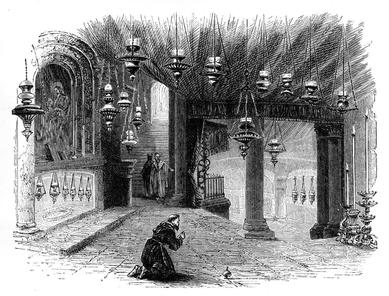 Interior da Capela da Natividade, Belém, c1888 de Unbekannt