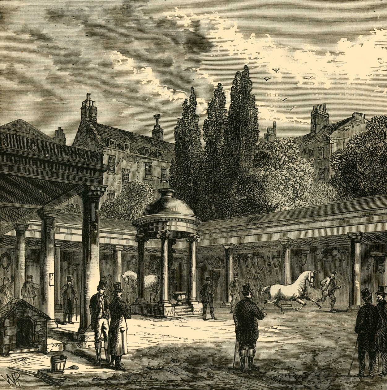 Interior do pátio da antiga Tattersalls., C1876. de Unbekannt