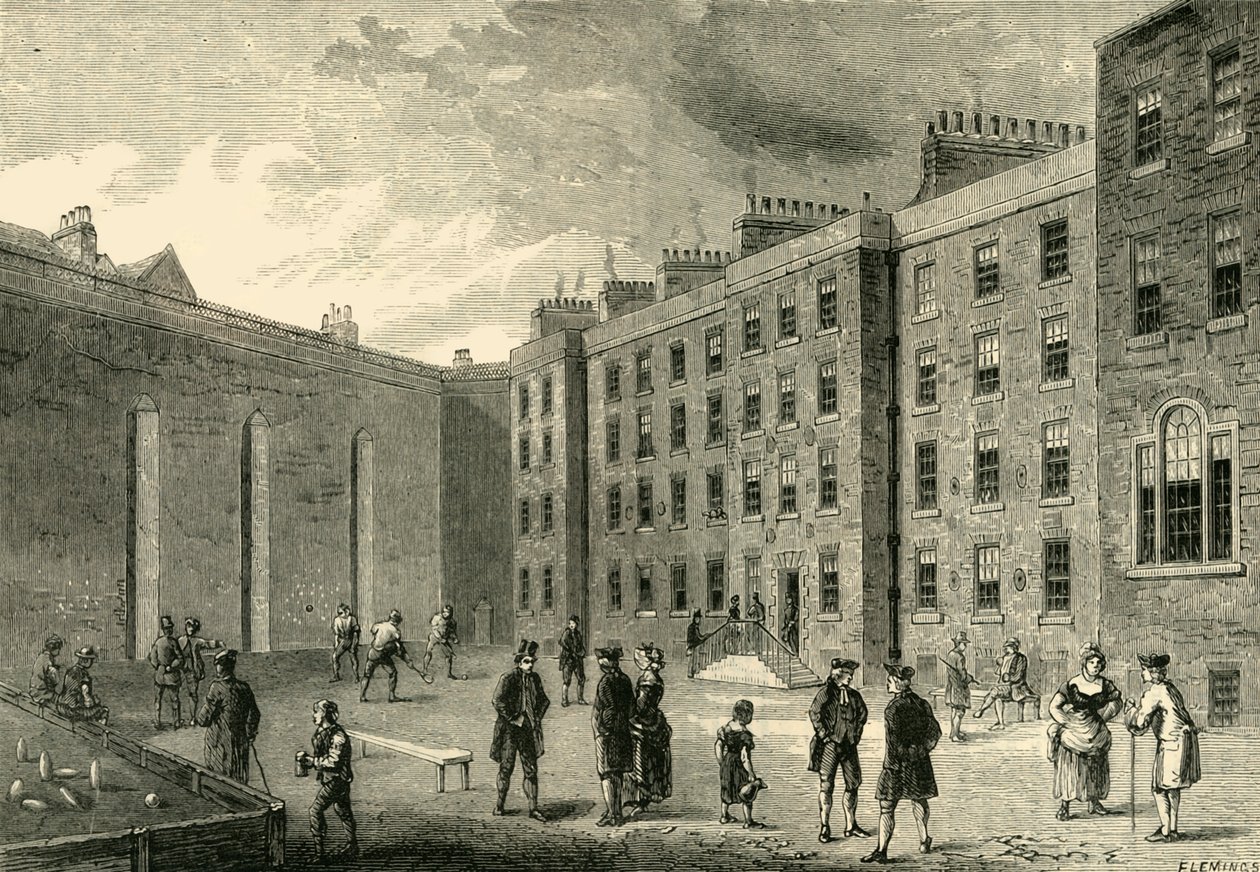 Interior da Prisão da Frota - The Racket-Court, c1872. de Unbekannt