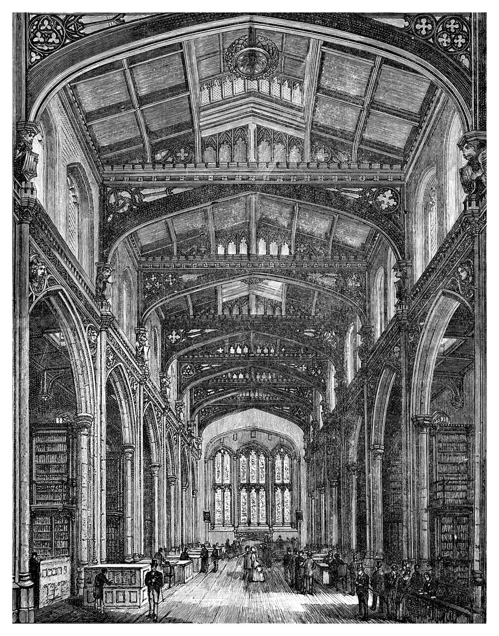 Interior da Biblioteca, Guildhall, Cidade de Londres, 1886 de Unbekannt