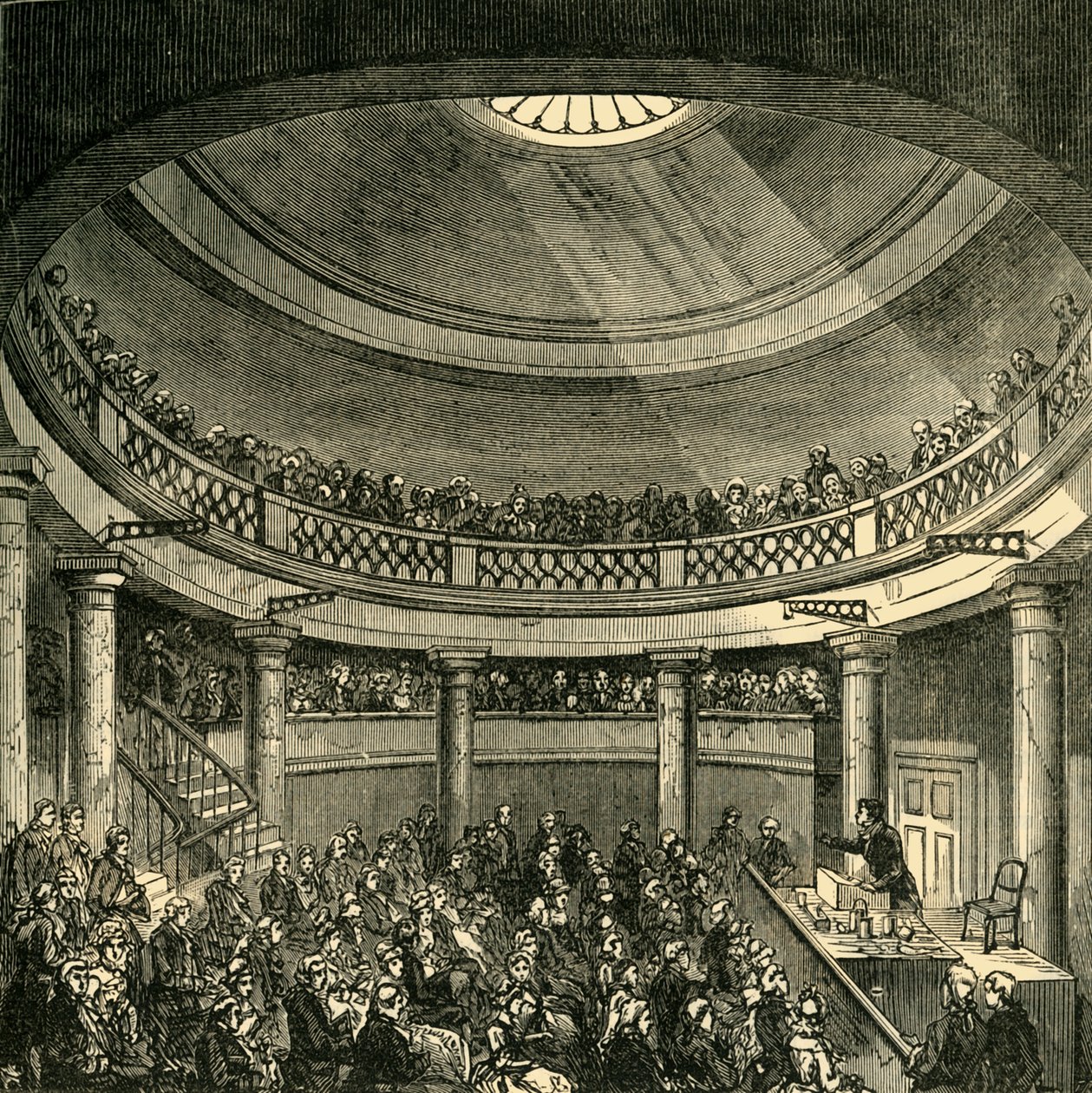 Interior da Rotunda, Blackfriars Road, em 1820, c1878. de Unbekannt