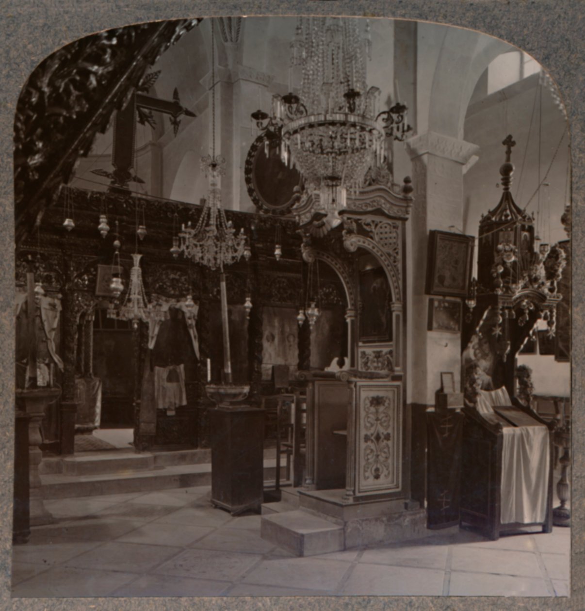 Interior da sinagoga onde Cristo pregou, Nazaré, c1900 de Unbekannt