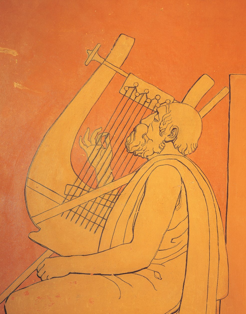 Vista interior de desenhos figurativos decorativos de representação simbólica masculina da Grécia antiga na sala de jantar em Holmwood, Glasgow (foto) de Unbekannt