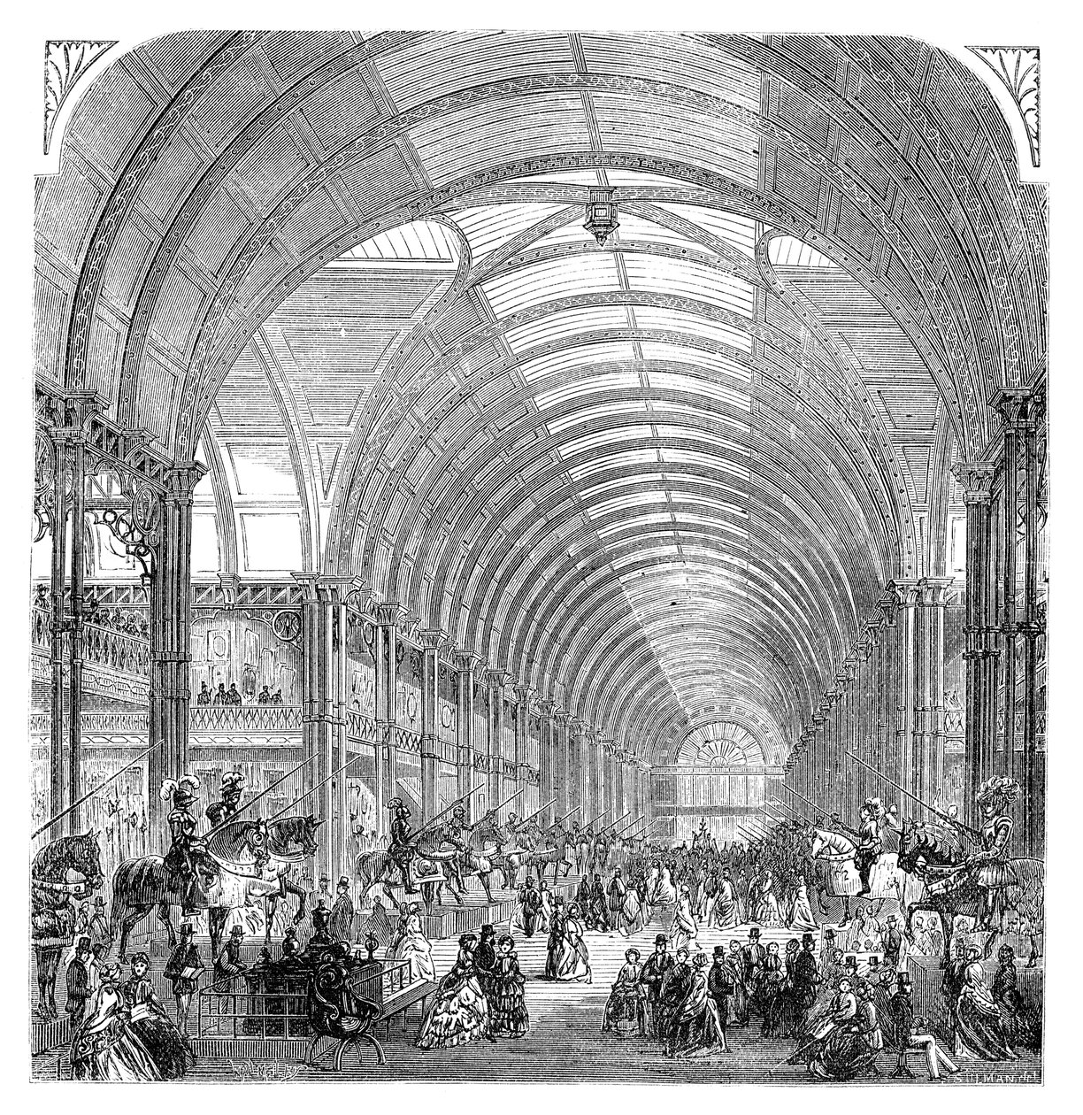 Vista interior da Exposição de Manchester, 1857, final do século XIX de Unbekannt