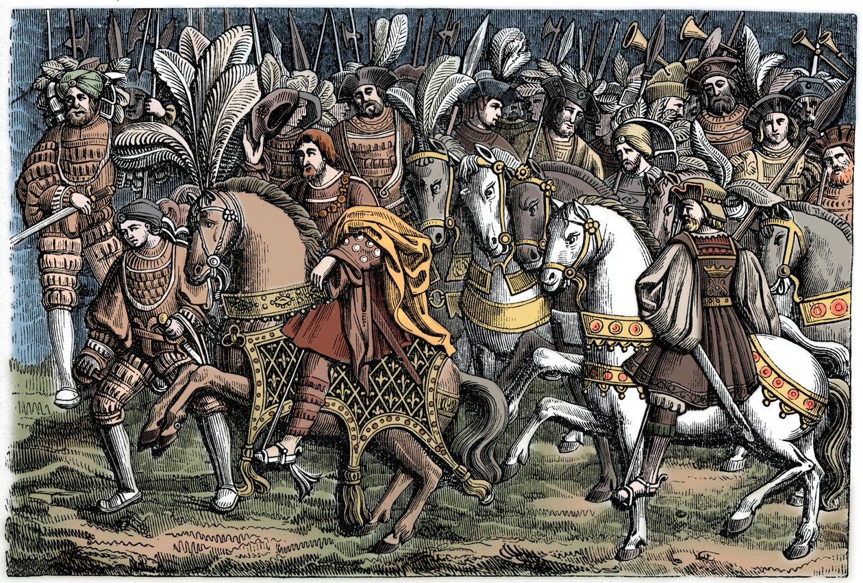 Entrevista entre Francisco I e Henrique VIII, no Campo do Pano de Ouro, 1520, 1870. de Unbekannt