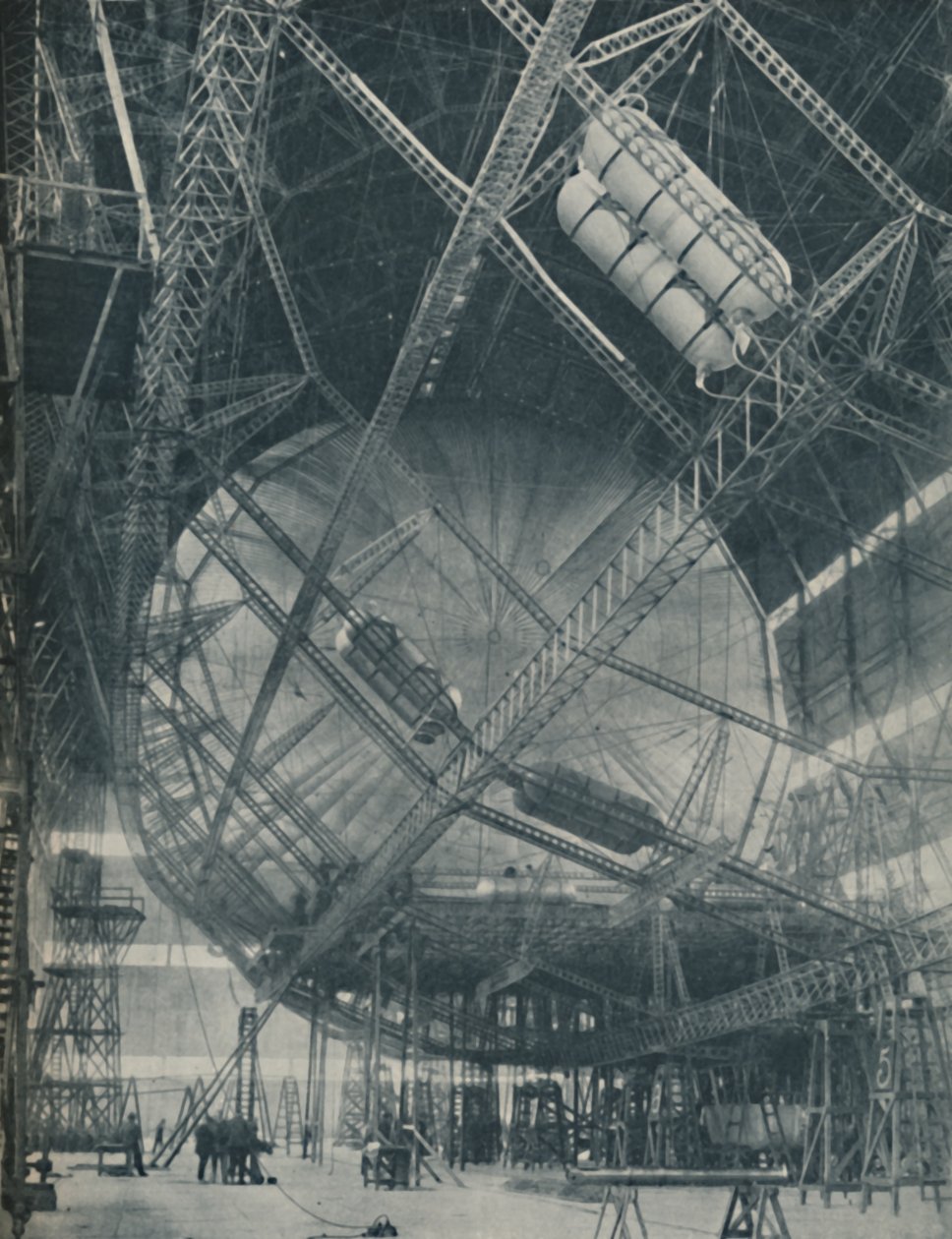 Complexidades da estrutura e do cilindro: R101 em construção, c1935 de Unbekannt