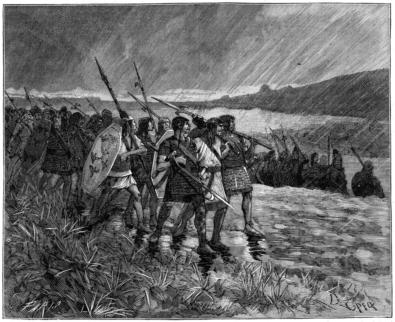 Invasão dos alanos ou visigodos, Gália, início do século V 1882-1884 de Unbekannt