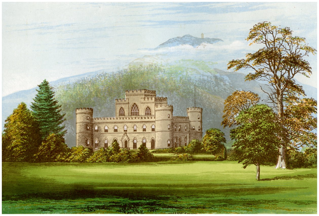Castelo de Inveraray, Argyllshire, Escócia, casa do Duque de Argyll, c1880 de Unbekannt