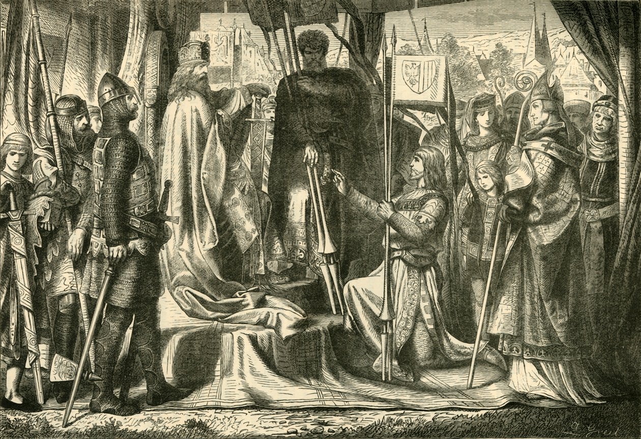 Investidura de Henry Jasomirgott como Primeiro Duque da Áustria, 1156, 1890. de Unbekannt