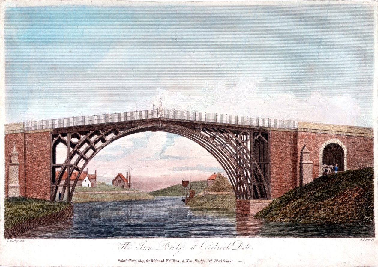 Ponte de ferro através do Severn em Ironbridge, Coalbrookdale, Inglaterra, construída em 1779 1809 de Unbekannt