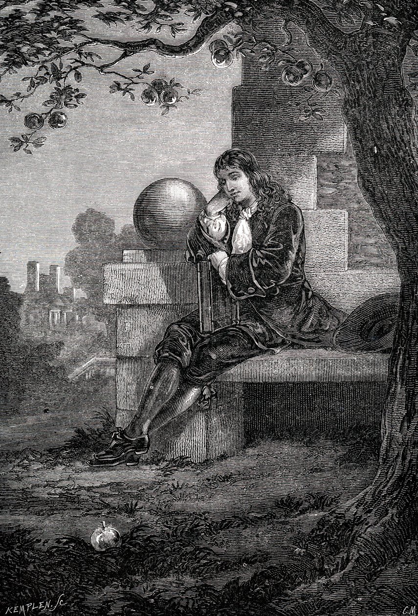 Isaac Newton, cientista e matemático inglês, século XVII c1880 de Unbekannt