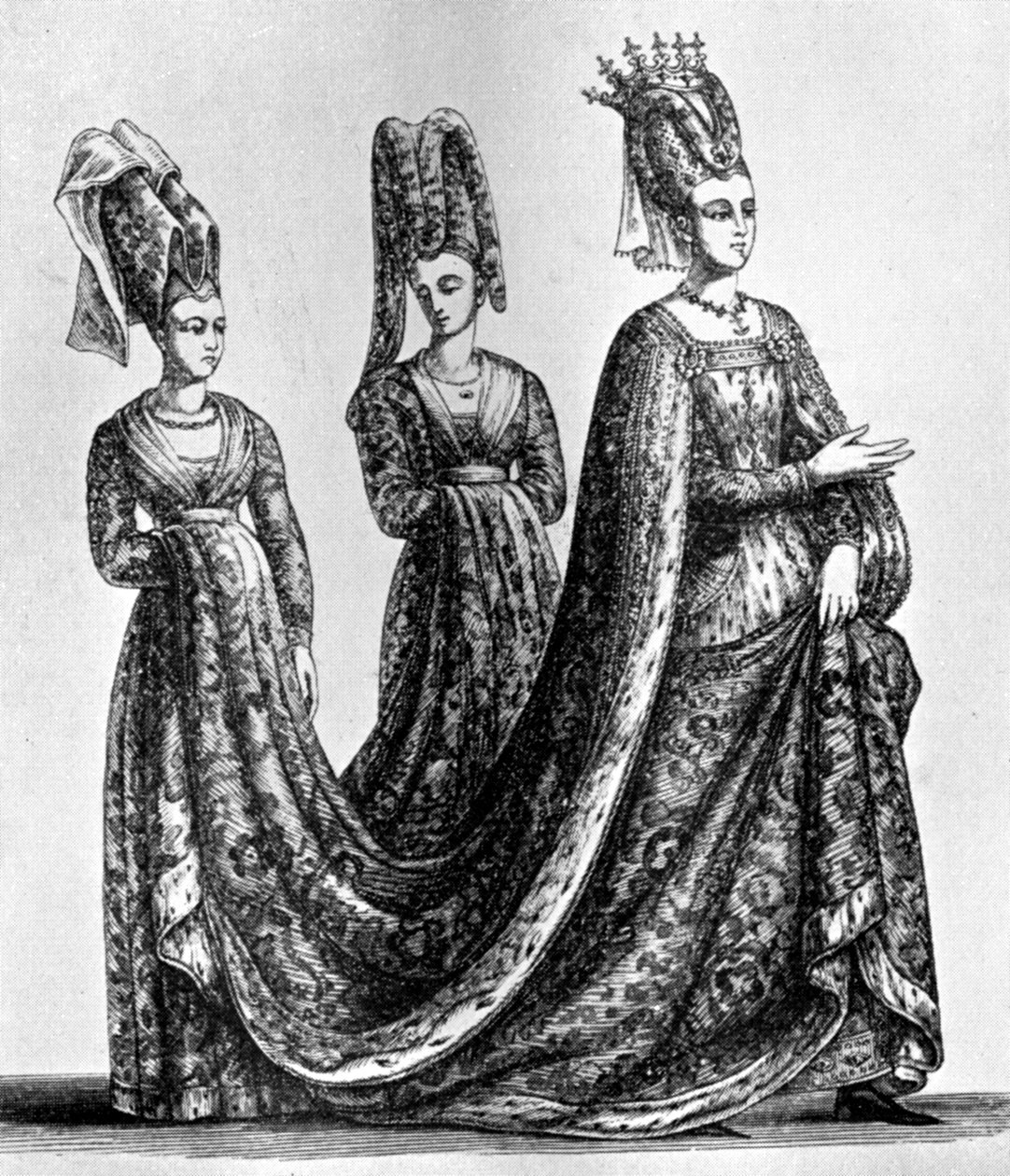 Isabella da Baviera, usando uma touca bifurcada, 1435, 1910 de Unbekannt