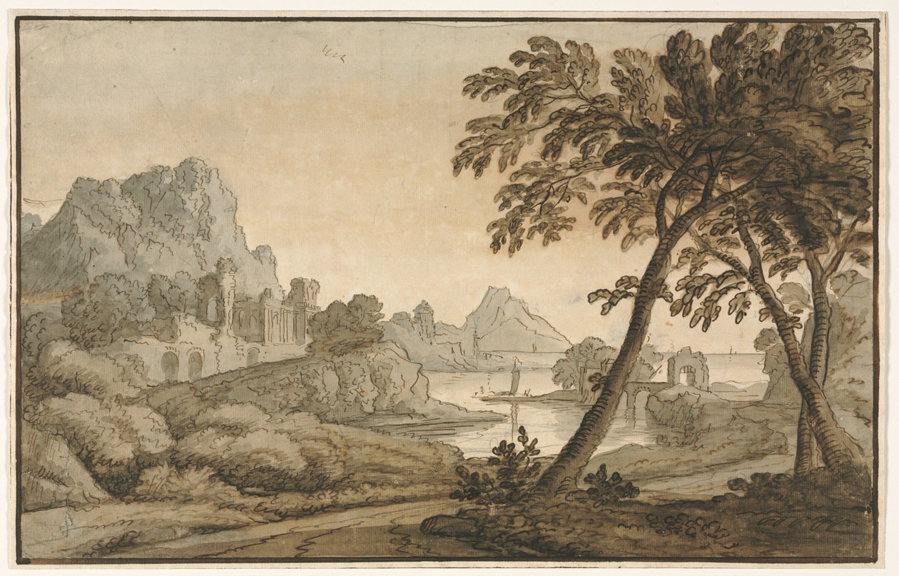 Paisagem italiana, década de 1700. de Unbekannt