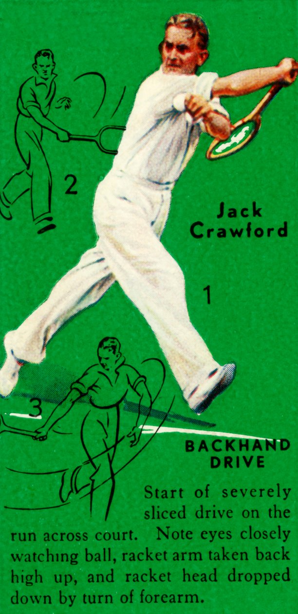 Jack Crawford - Movimentação de Backhand, c1935. de Unbekannt