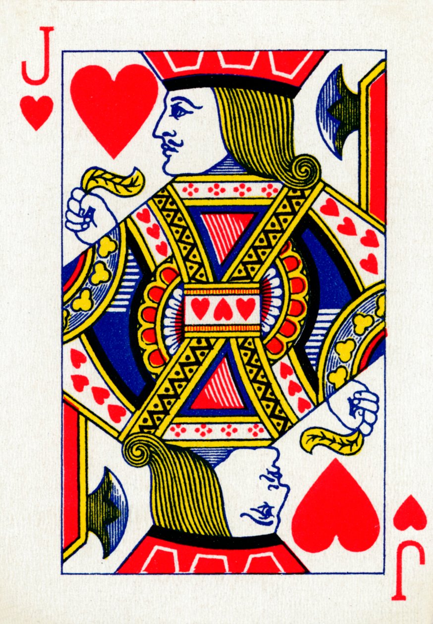 Valete de Copas de um baralho da Goodall & Son Ltd. jogando cartas, c1940 de Unbekannt
