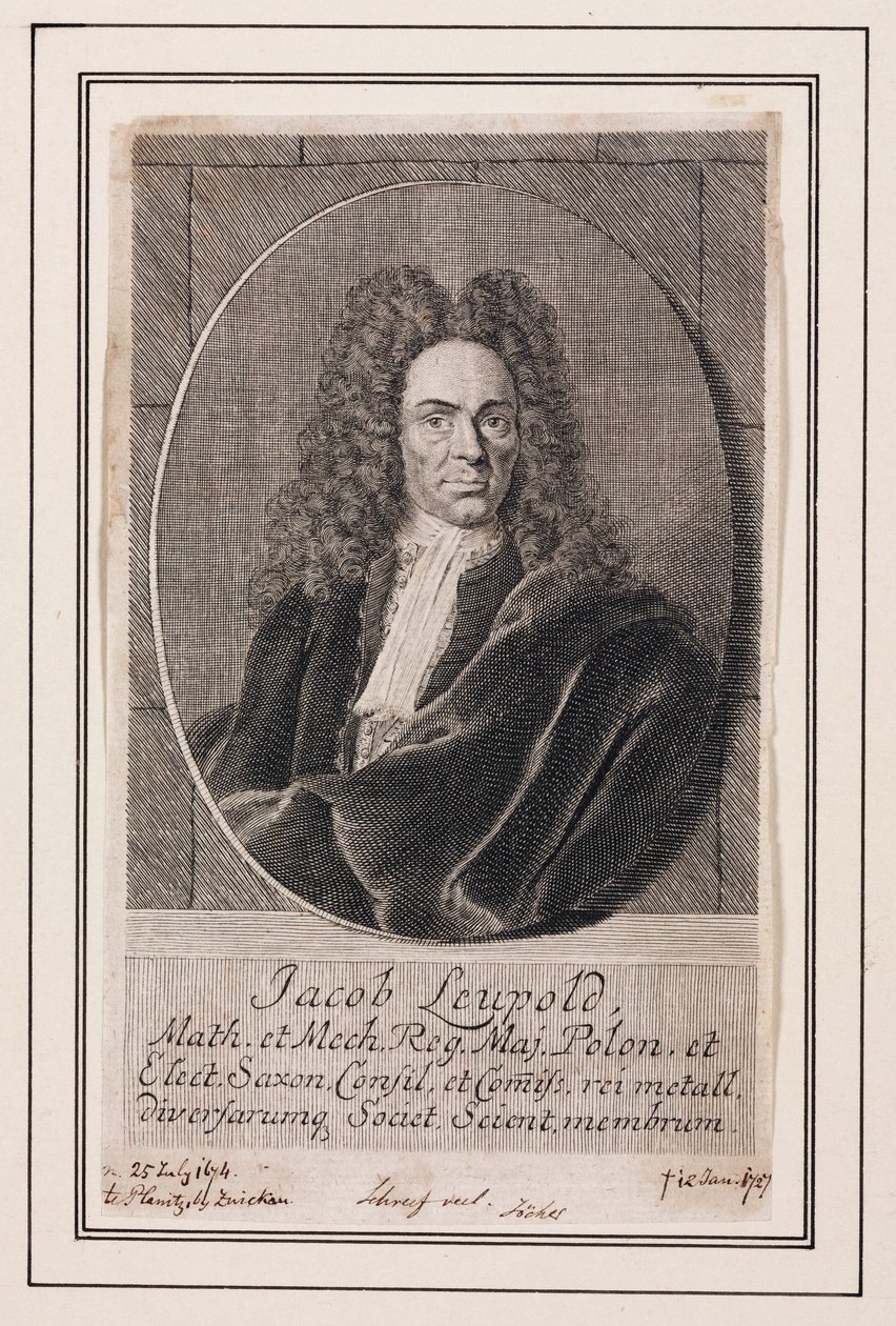 Jacob Leupold, físico e engenheiro mecânico alemão, c 1700 de Unbekannt