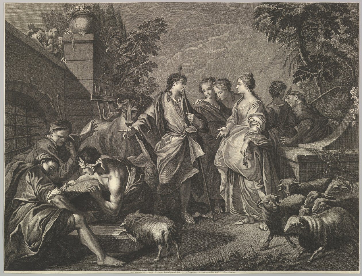 Jacob chega à Mesopotâmia, século XVIII. de Unbekannt