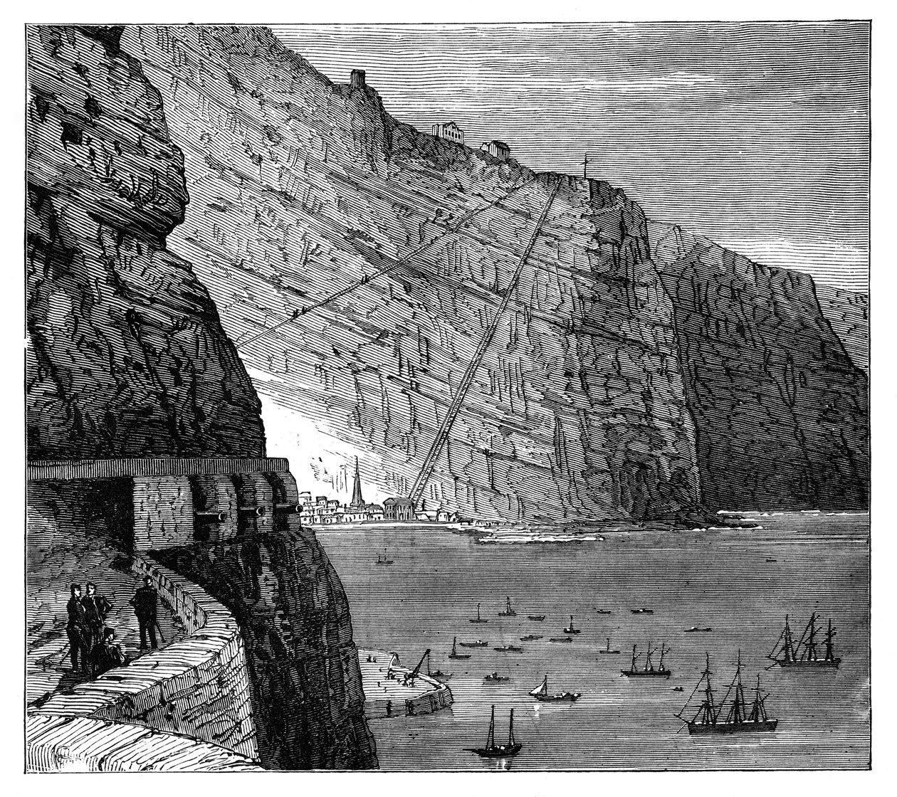 Jacobs Ladder levando a Mundens Battery, Jamestown, Santa Helena, c1890 de Unbekannt
