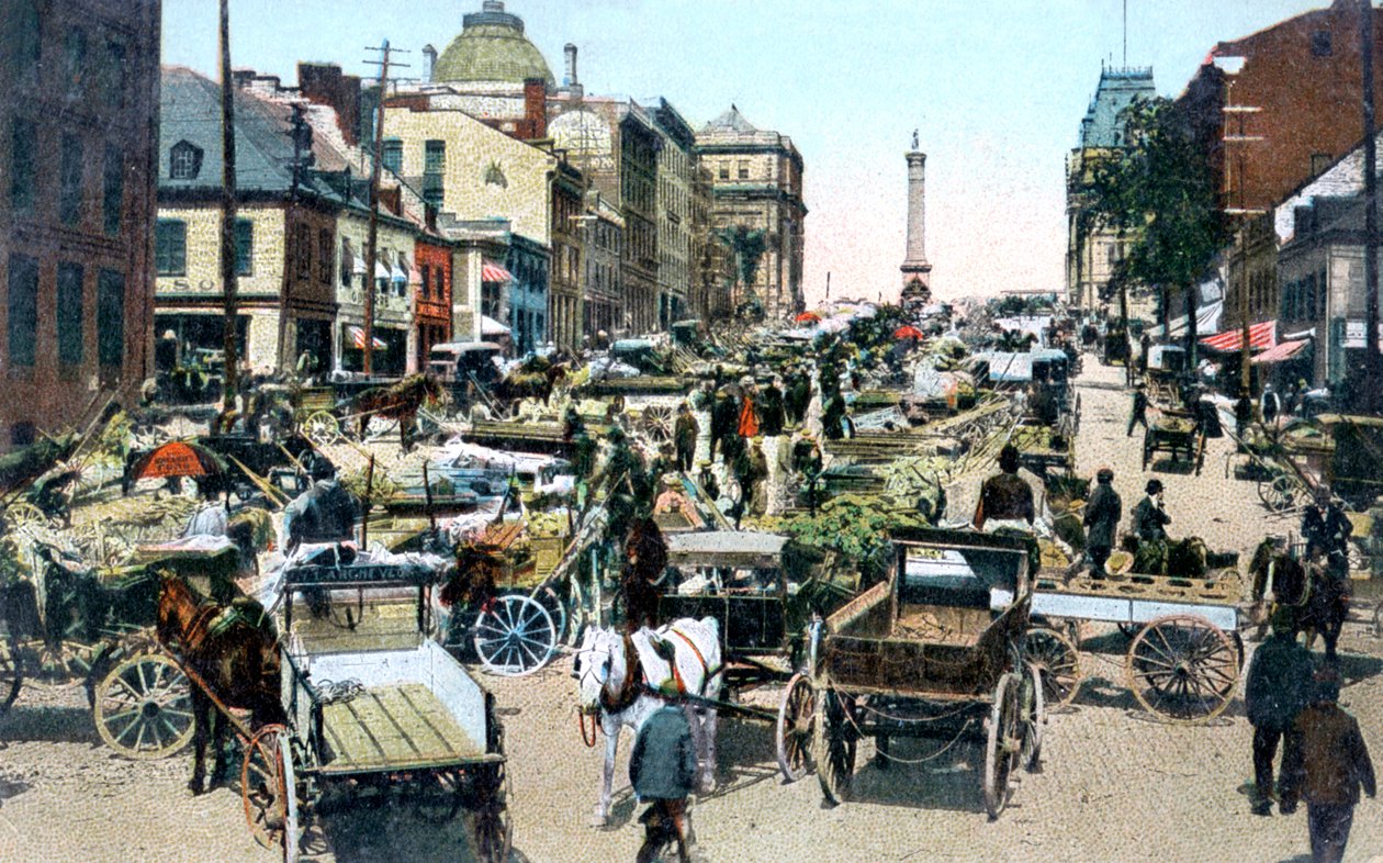 Mercado Jacques Cartier, Montreal, Canadá, c1900s de Unbekannt