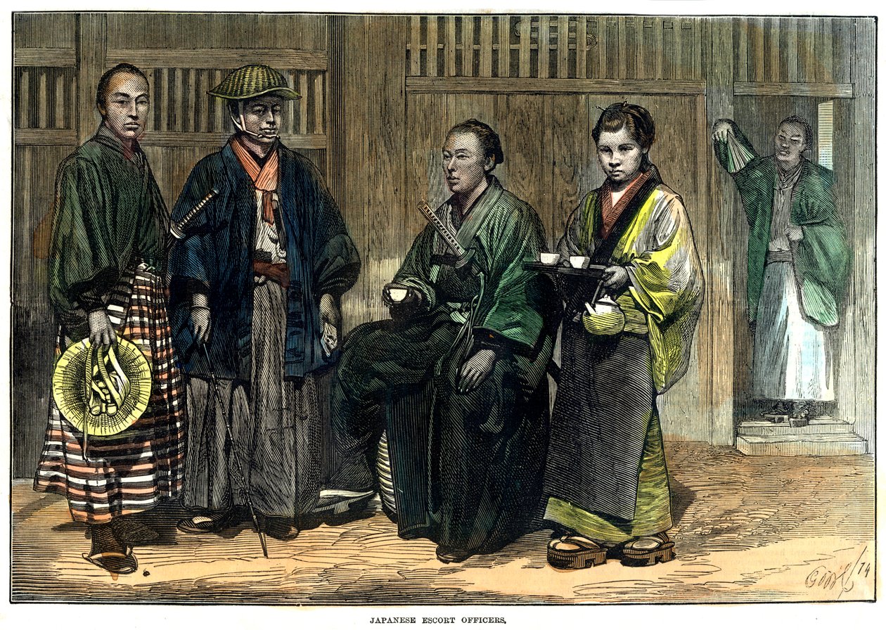 Oficiais de escolta japoneses, 1874 de Unbekannt