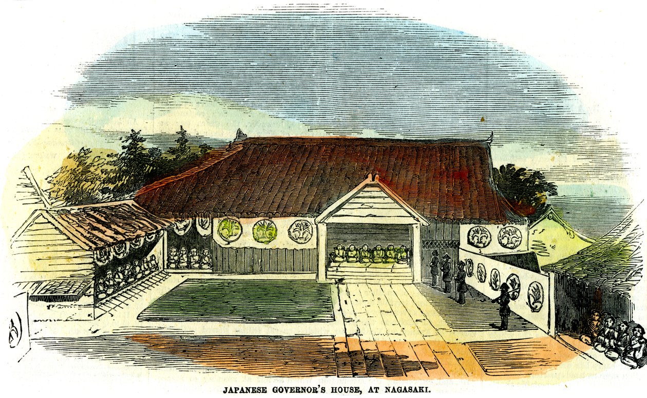 Casa dos governadores japoneses, em Nagasaki, Japão, 1855 de Unbekannt
