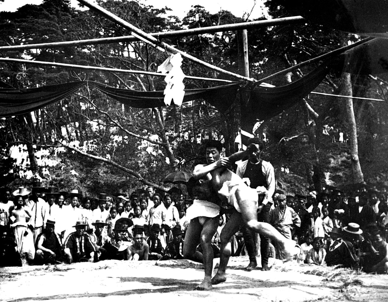 Luta de sumô japonesa, Coréia, 1900 de Unbekannt