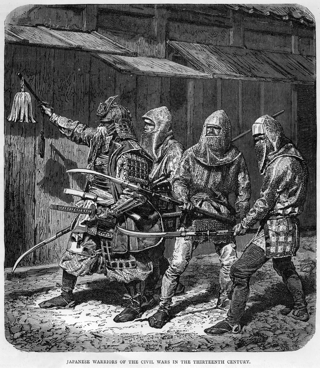 Guerreiros japoneses das guerras civis no século XIII, c1875 de Unbekannt