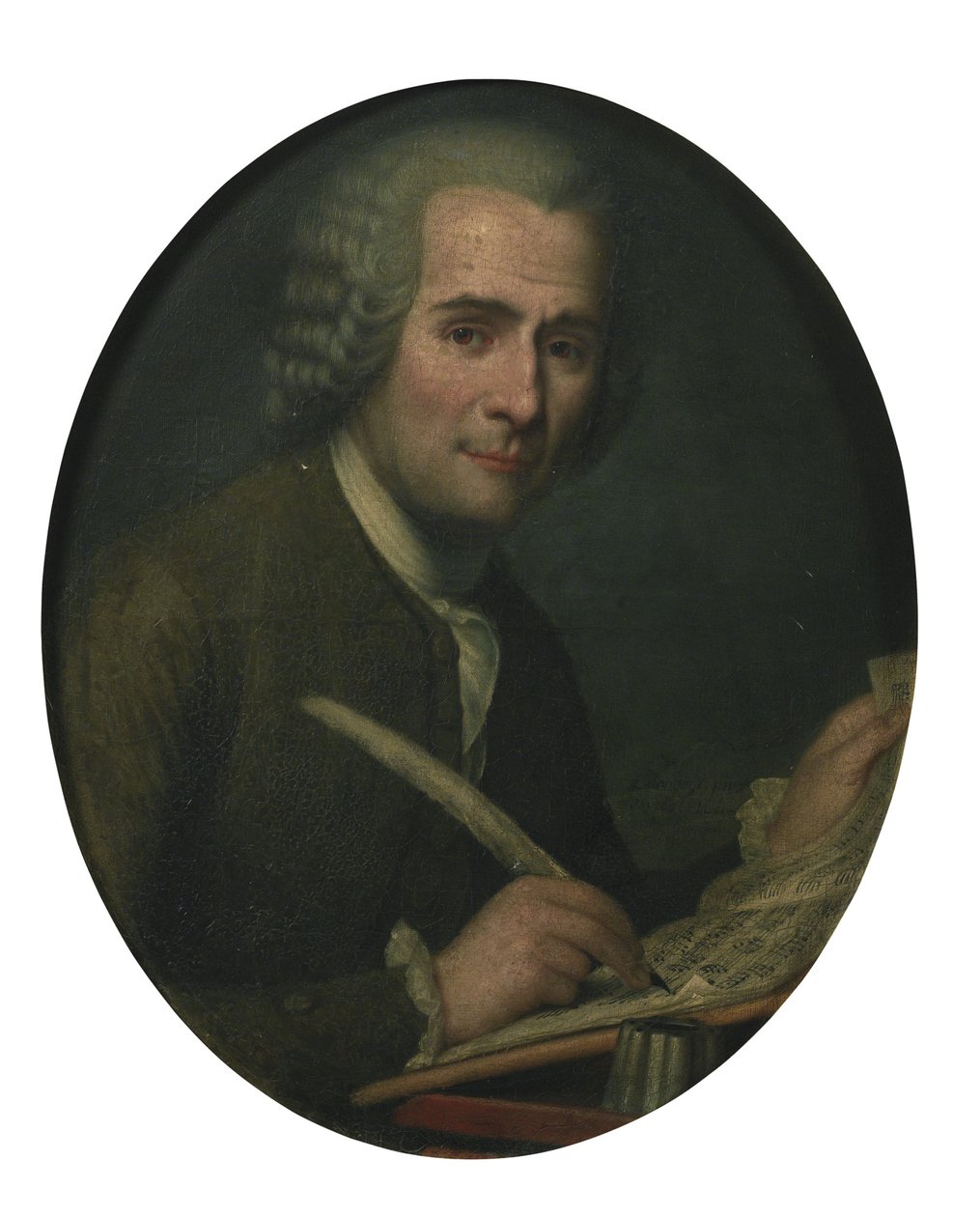 Jean-Jacques Rousseau 1712-1778 escrevendo uma partitura de Unbekannt