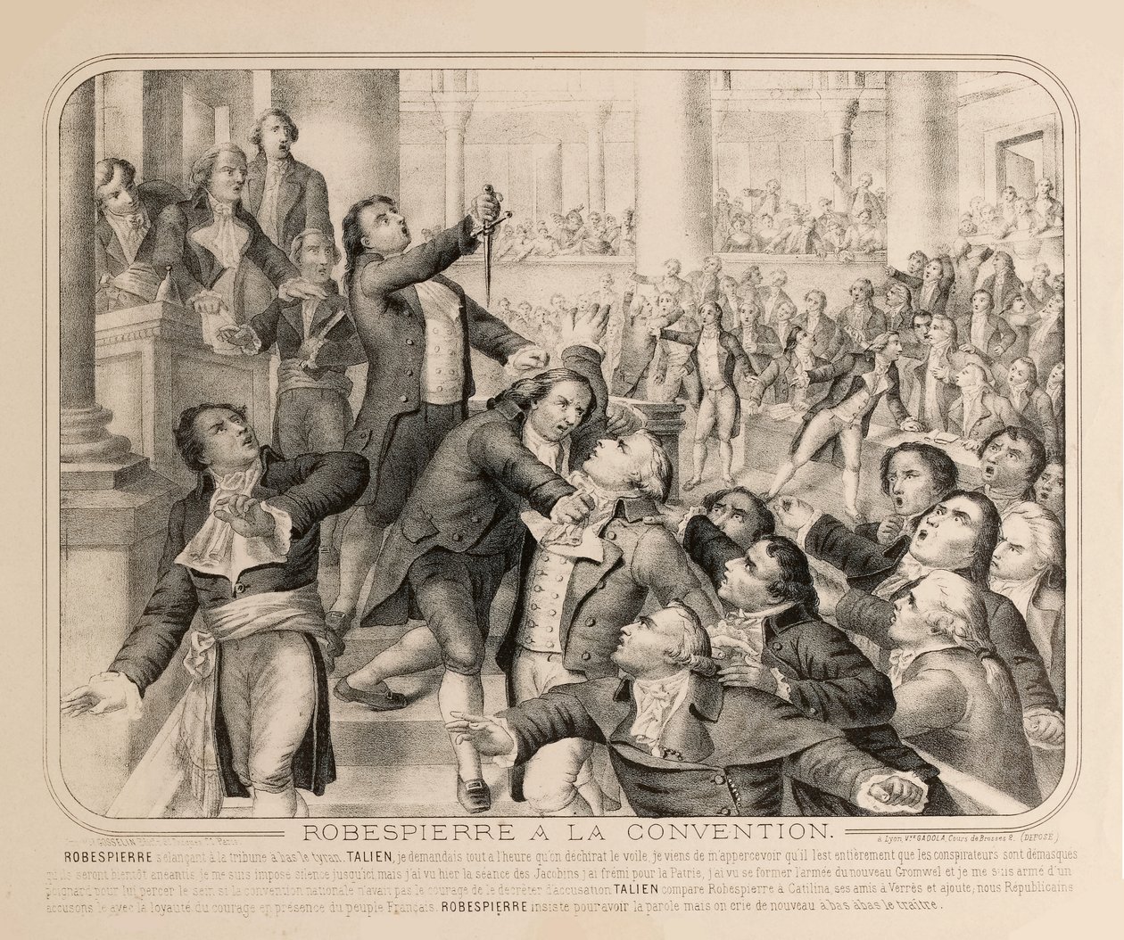 Jean-Lambert Tallien na tribuna da Convenção Nacional sobre o 9º Thermidor..., 1794. de Unbekannt