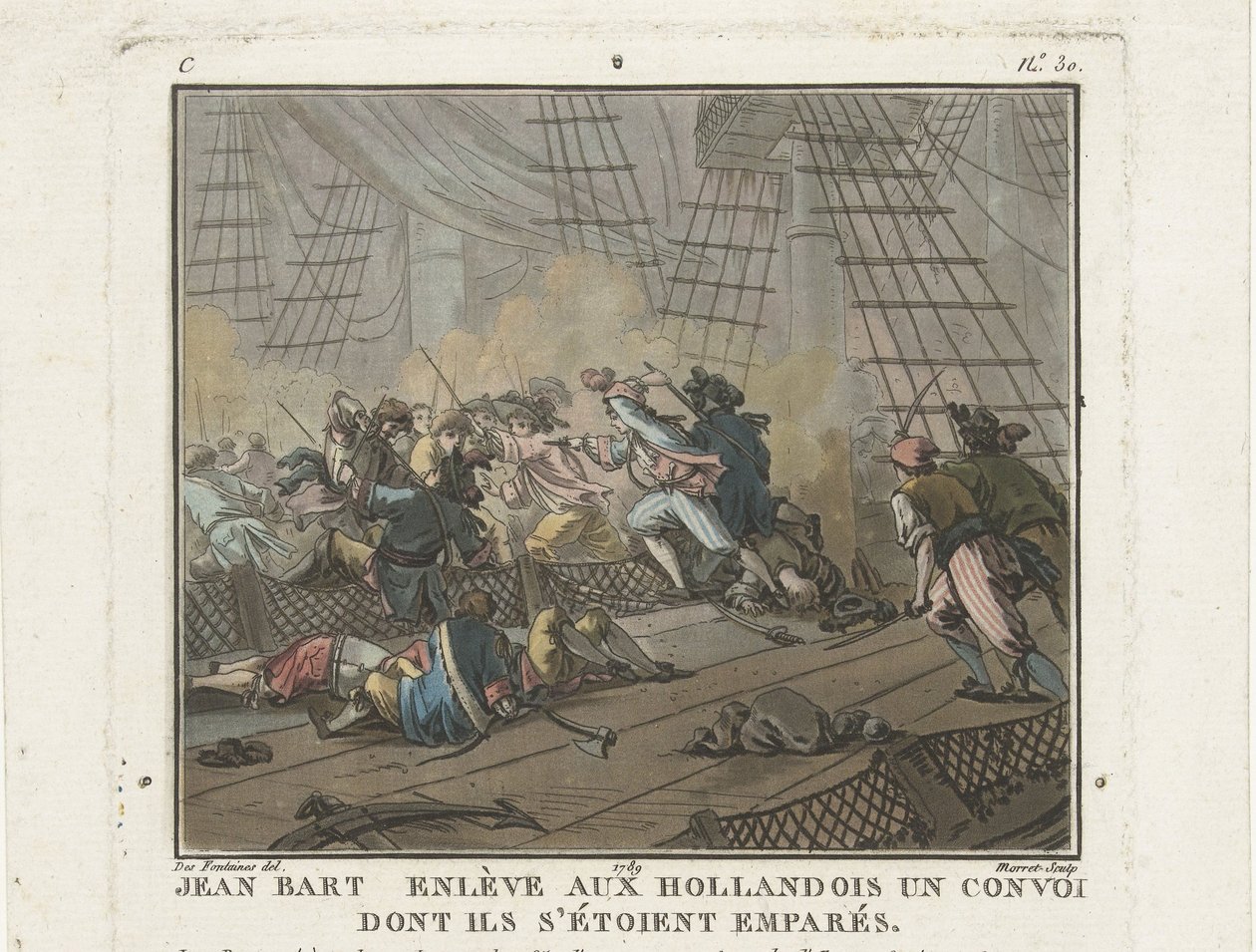 Jean Bart na batalha de Texel em 29 de junho de 1694, 1789. de Unbekannt