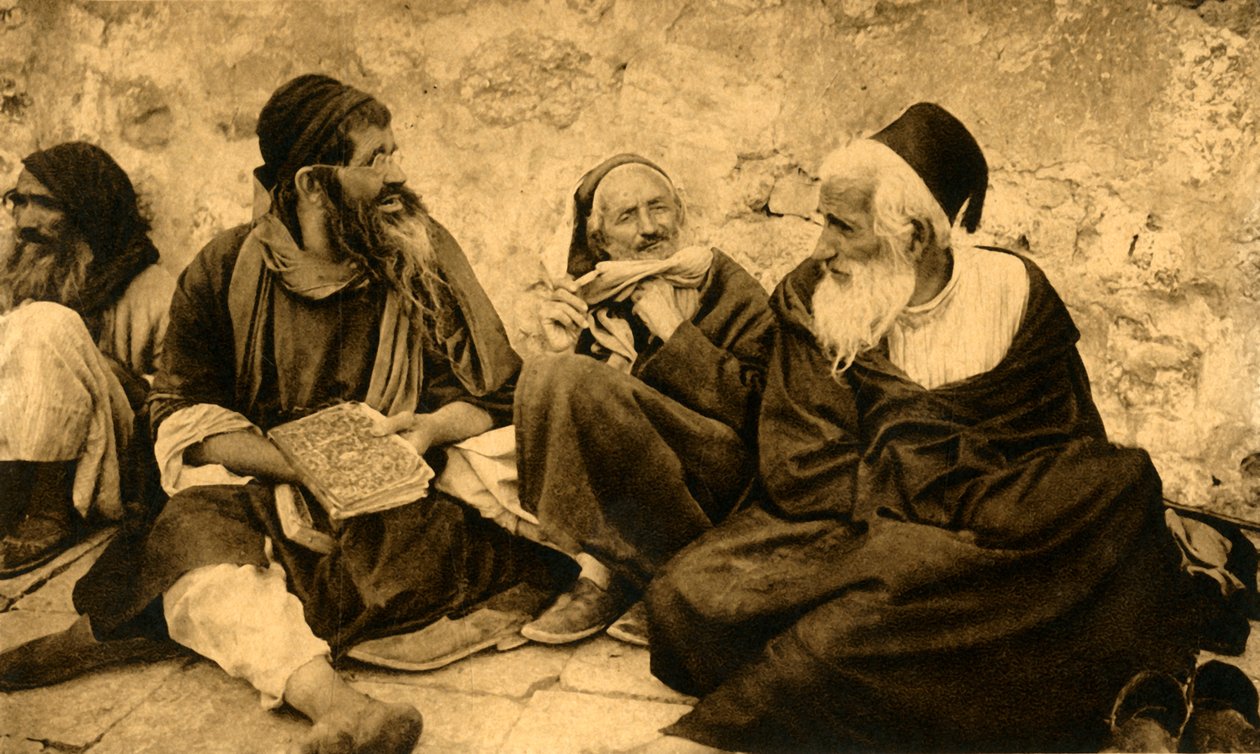 Jerusalém - judeus no muro das lamentações, c1918-c1939. de Unbekannt