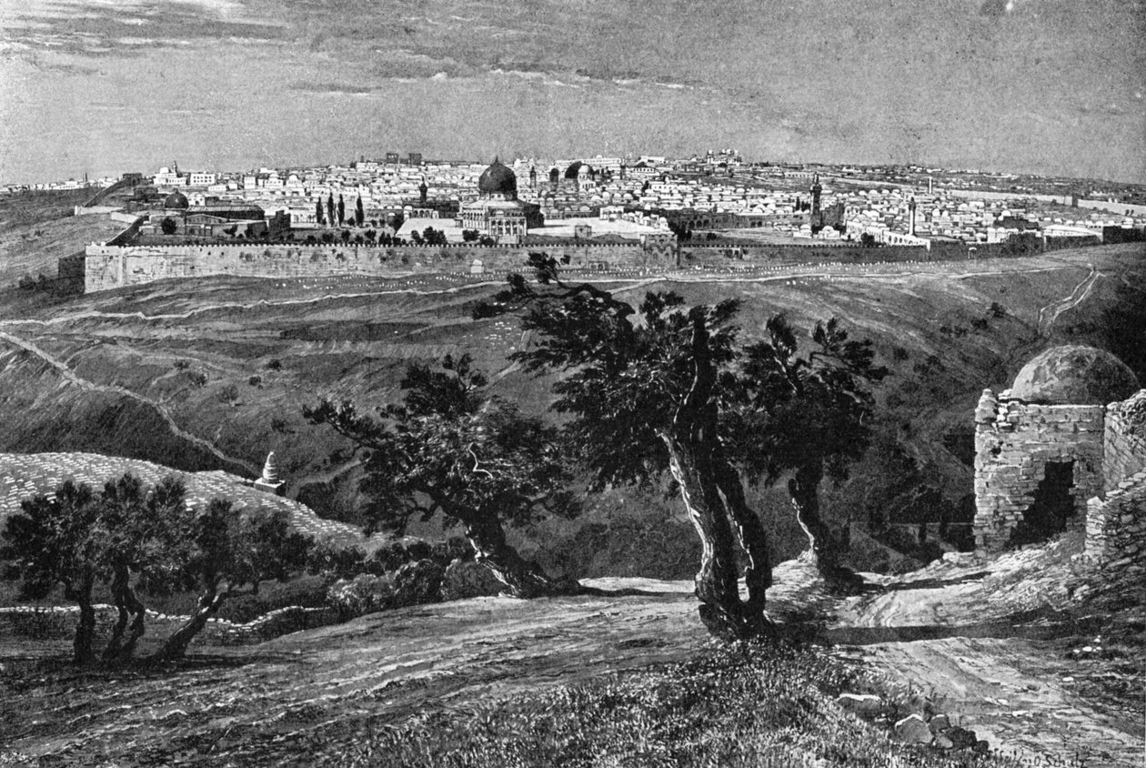 Jerusalém, do Monte das Oliveiras, 1902 de Unbekannt