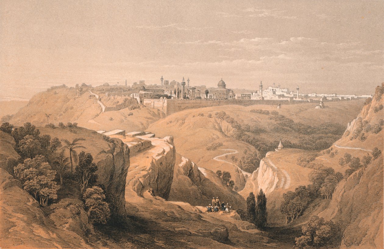 Jerusalém da estrada que conduz a Betânia, 1855. de Unbekannt