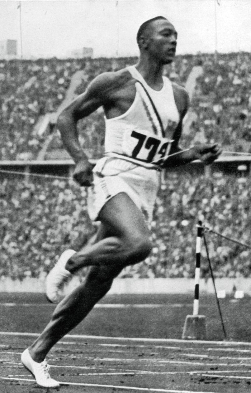 Jesse Owens no final dos 100m nos Jogos Olímpicos de Berlim, 1936 de Unbekannt