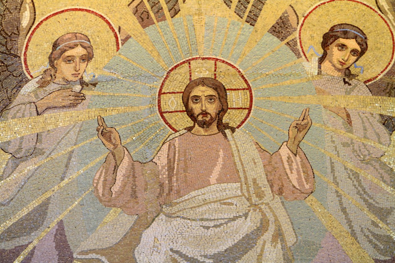 Jesus Cristo. Igreja do Salvador sobre o Sangue derramado ou Igreja da Ressurreição, São Petersburgo, Rússia de Unbekannt
