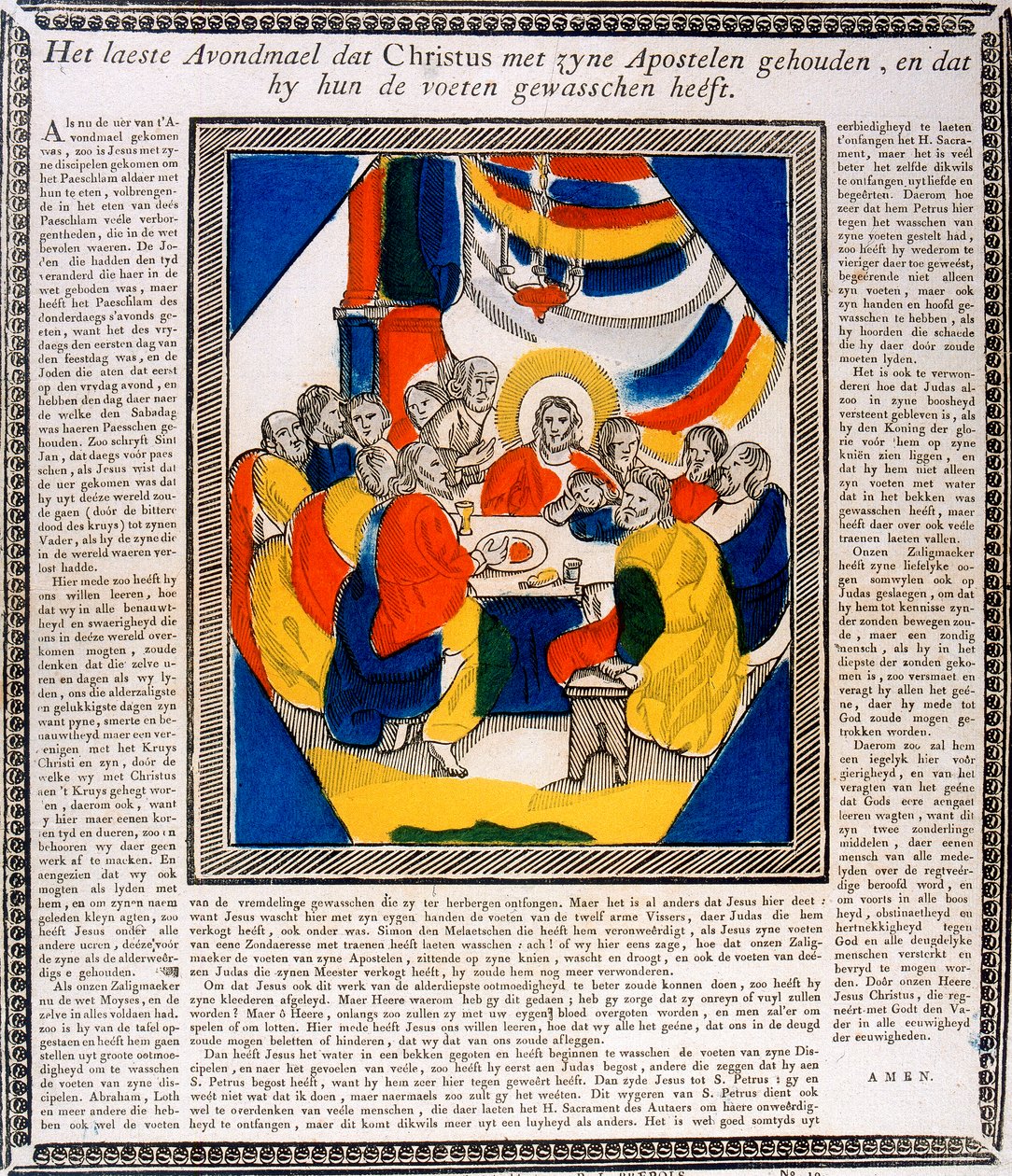 Jesus e seus Discípulos na Última Ceia, século 19 de Unbekannt