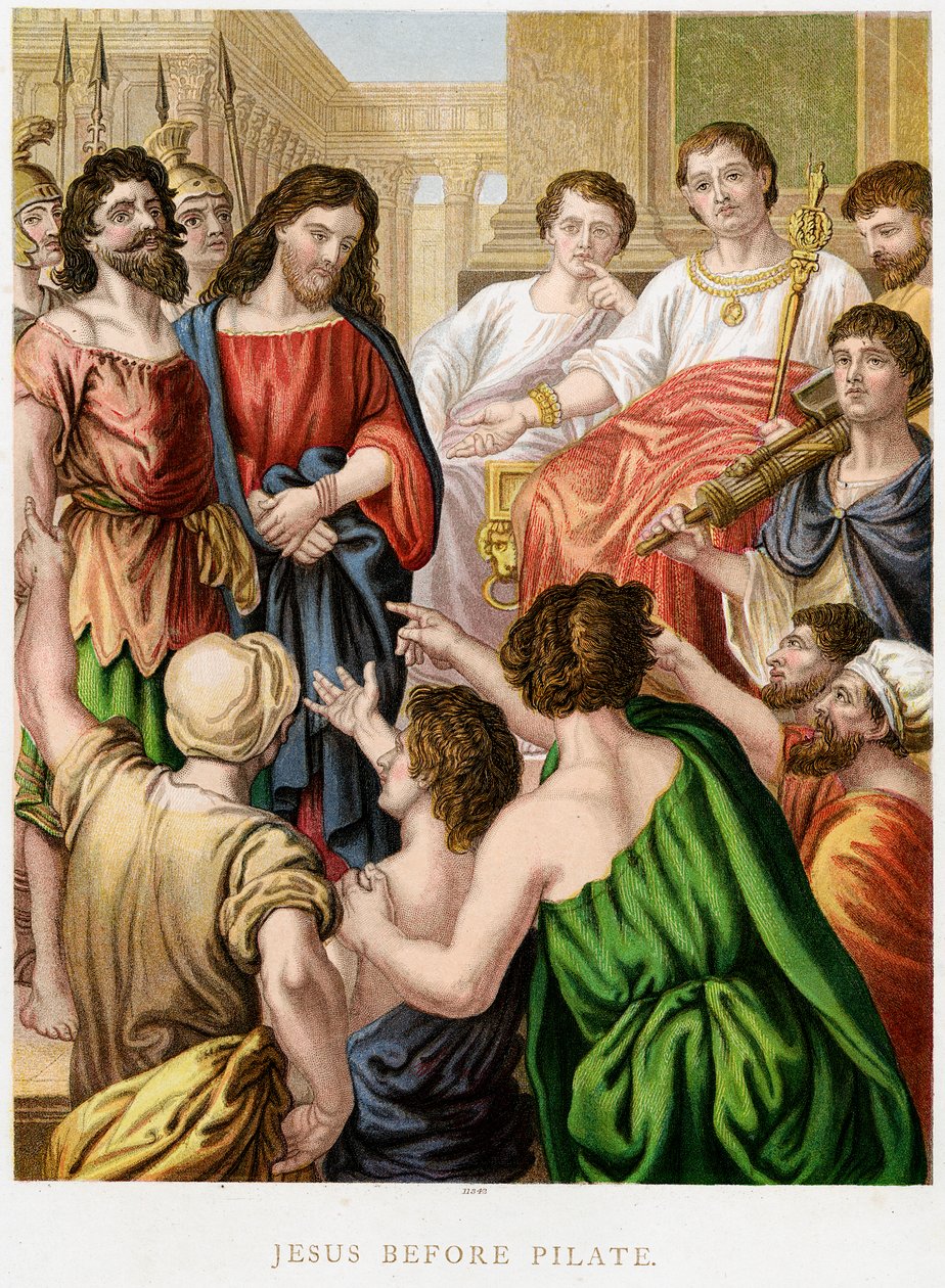 Jesus antes de Pilatos, meados do século XIX de Unbekannt