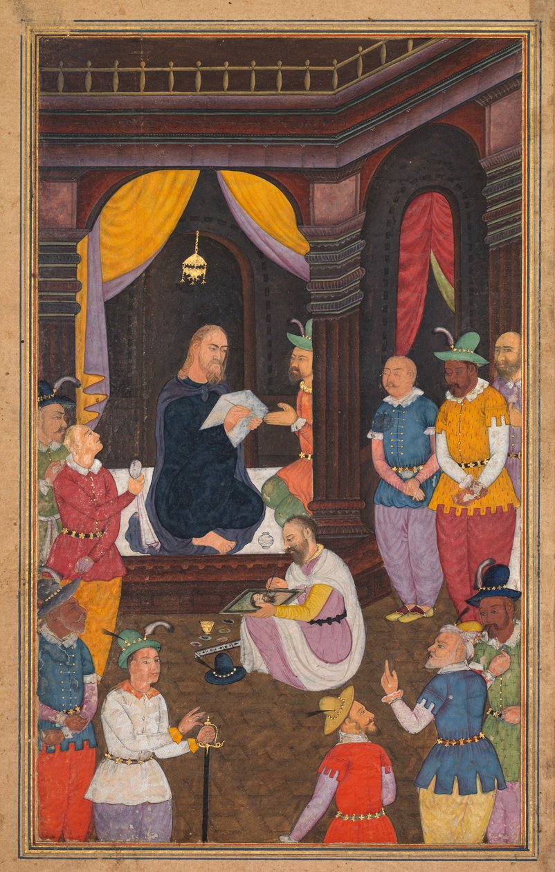 Jesus sendo retratado pelo pintor do rei Abgars, de Mirat al-quds ..., 1602-1604. de Unbekannt