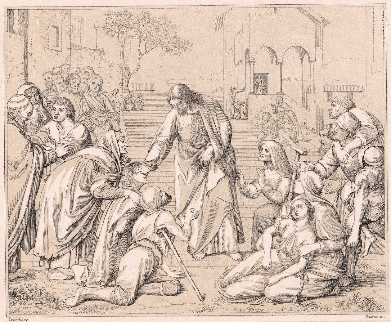 Jesus curando as multidões, c1880 de Unbekannt