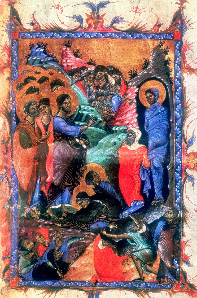 Jesus ressuscitando Lázaro depois de quatro dias, c1280 de Unbekannt