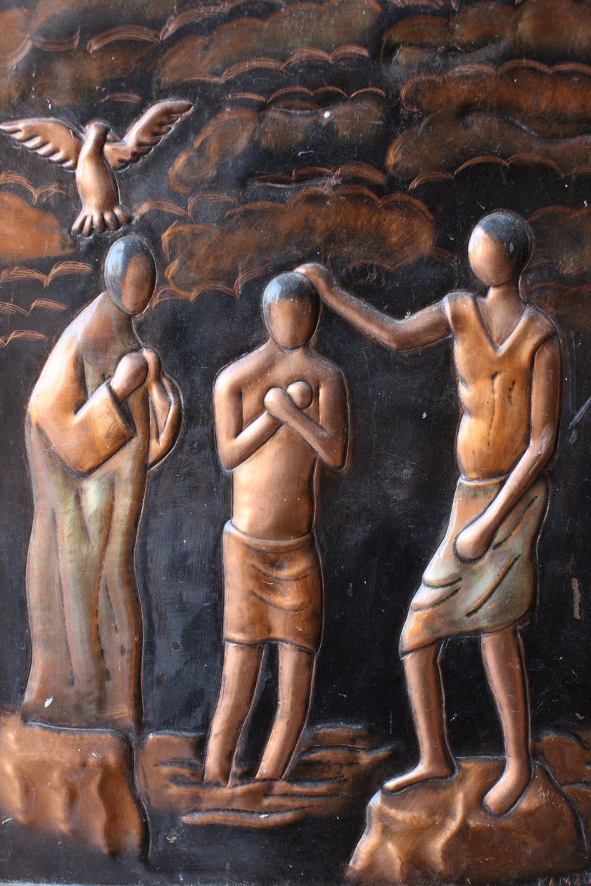 A estátua do batismo de Jesus Brazzaville Congo de Unbekannt