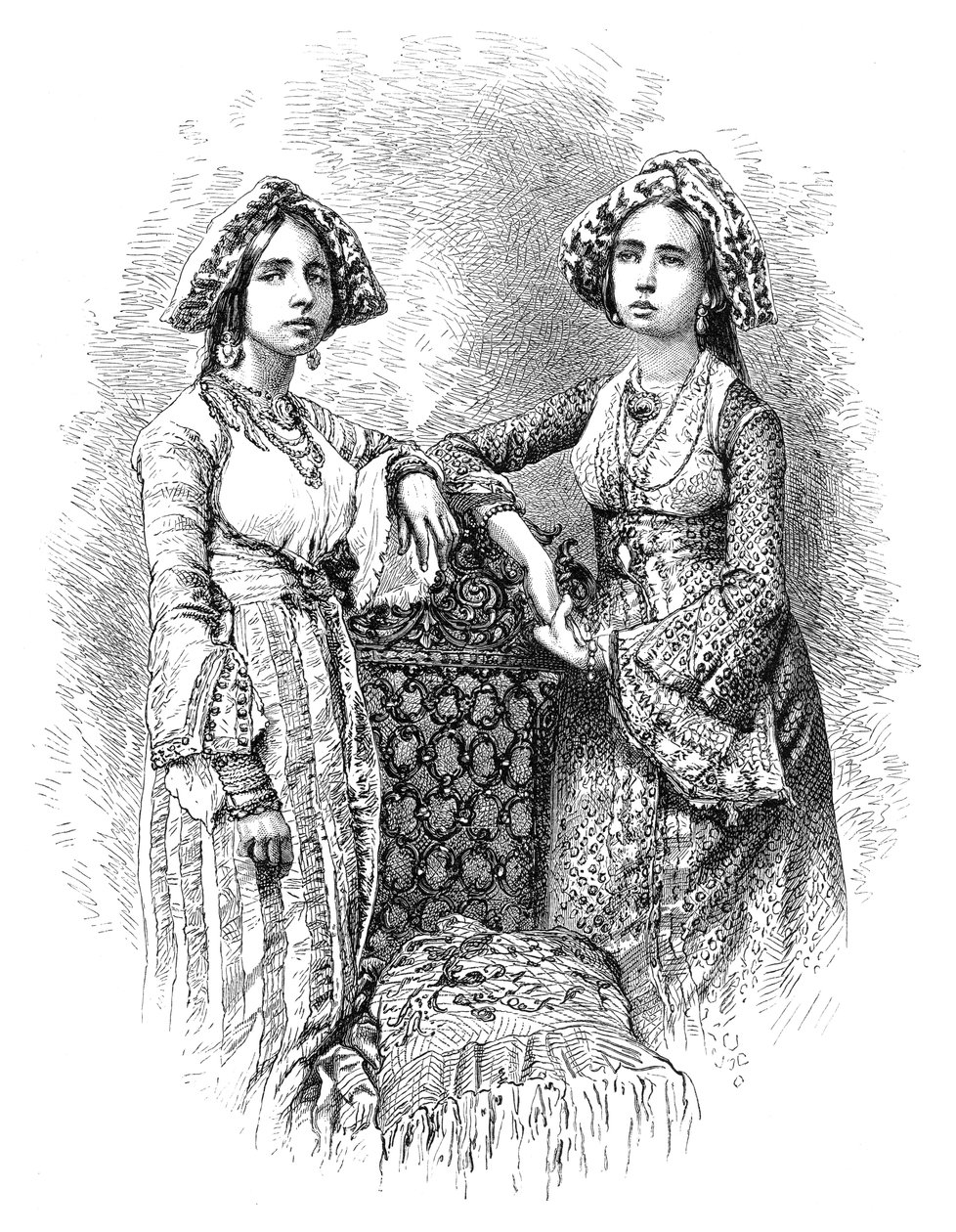 Mulheres judias de Kochi, Índia, 1895 de Unbekannt