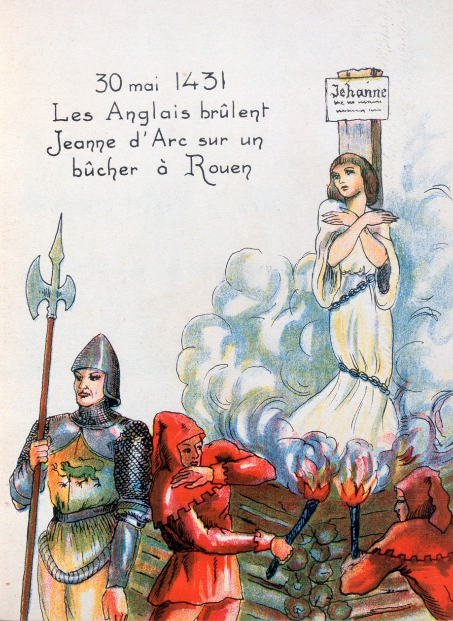 Joana d&39;Arc executada pelos ingleses, 30 de maio de 1431, século XX de Unbekannt
