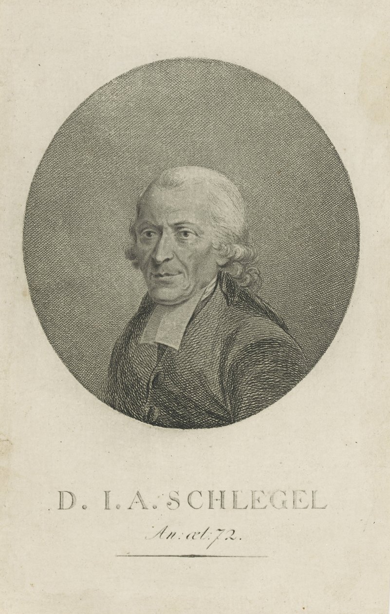 Johann Adolf Schlegel 1721-1793, c. 1800. de Unbekannt